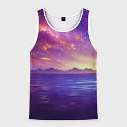 Майка-безрукавка мужская Волшебная галактика, цвет: 3D-белый