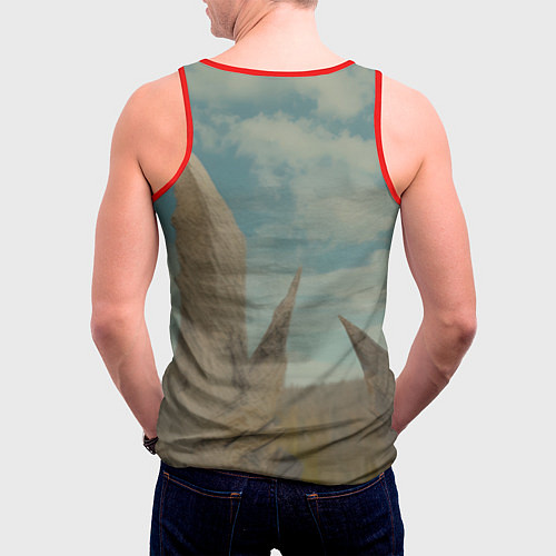 Мужская майка без рукавов Я русский - медведь / 3D-Красный – фото 4