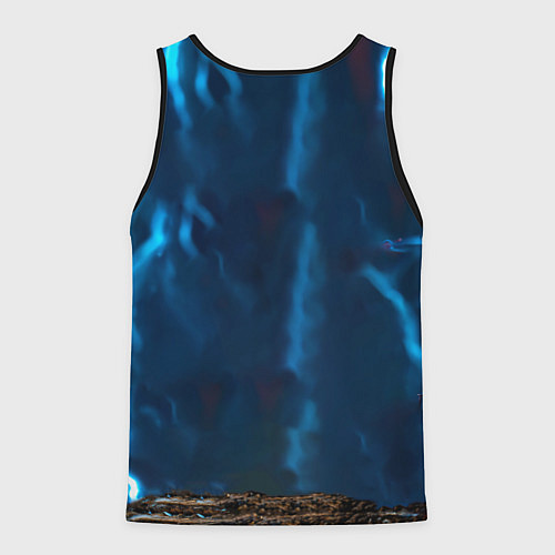 Мужская майка без рукавов Лемур и удар молнии / 3D-Черный – фото 2