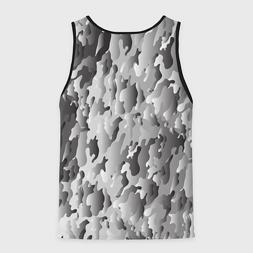 Мужская майка без рукавов Монохромный камуфляж / 3D-Черный – фото 2
