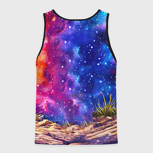 Мужская майка без рукавов Пума и звездное небо / 3D-Черный – фото 2