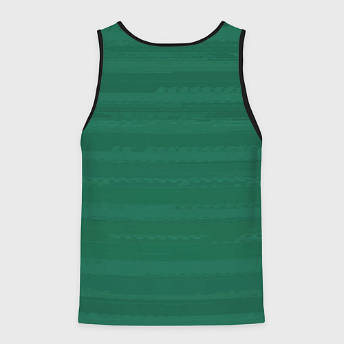 Мужская майка без рукавов Тёмный зелёный текстурные полосы / 3D-Черный – фото 2