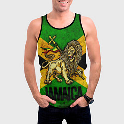 Майка-безрукавка мужская Jamaica lion flag, цвет: 3D-черный — фото 2