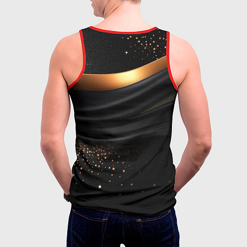 Мужская майка без рукавов Kingdom Come Deliverance 2 черная ткань с золотом / 3D-Красный – фото 4