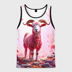 Майка-безрукавка мужская Козел в розовом, цвет: 3D-черный