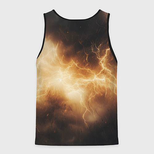 Мужская майка без рукавов Kingdom Come Deliverance 2 желтые молнии / 3D-Черный – фото 2