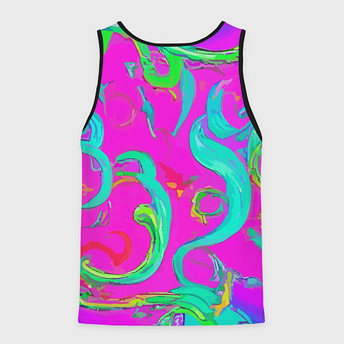 Мужская майка без рукавов Abstract floral pattern - aloha / 3D-Черный – фото 2