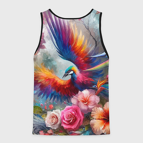 Мужская майка без рукавов Тропическая птица / 3D-Черный – фото 2
