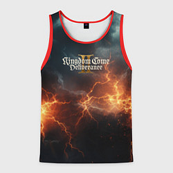 Майка-безрукавка мужская Kingdom Come Deliverance 2 лого на небе, цвет: 3D-красный