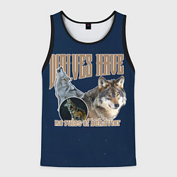 Майка-безрукавка мужская Волки в ночи, цвет: 3D-черный