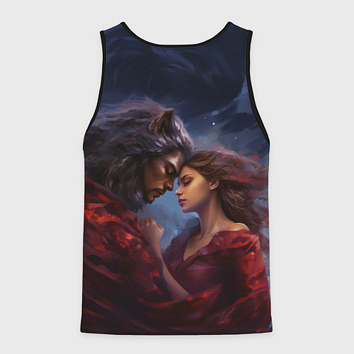 Мужская майка без рукавов Девушка и оборотень / 3D-Черный – фото 2