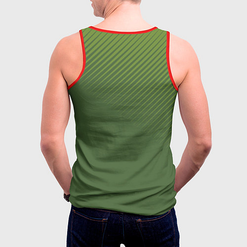 Мужская майка без рукавов Заяц в форме с автоматом / 3D-Красный – фото 4