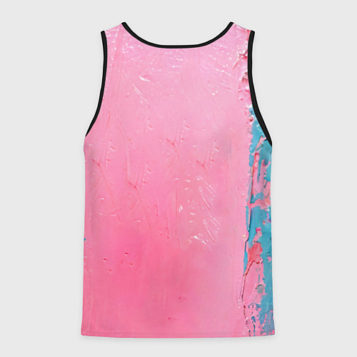 Мужская майка без рукавов Дятел на розовой стене / 3D-Черный – фото 2