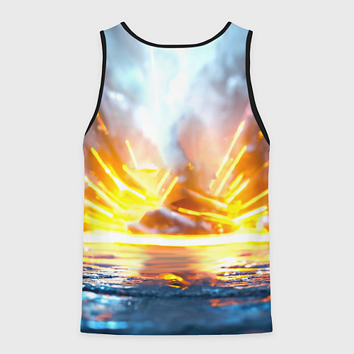 Мужская майка без рукавов Эпичный пингвин / 3D-Черный – фото 2