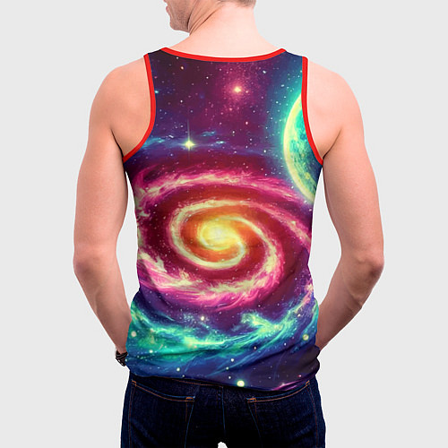 Мужская майка без рукавов Битва Соника и Шэдоу в космосе в фильме / 3D-Красный – фото 4