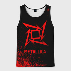 Майка-безрукавка мужская Metallica - red gradient, цвет: 3D-черный