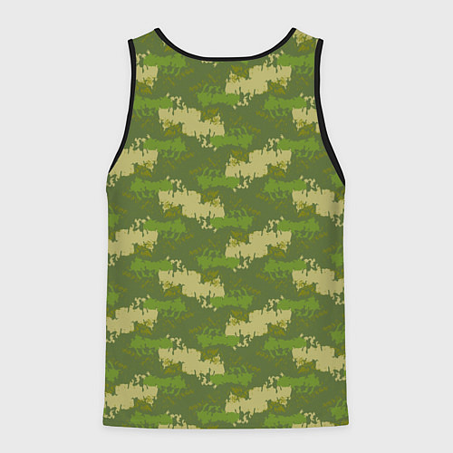 Мужская майка без рукавов Зеленый камуфляж / 3D-Черный – фото 2
