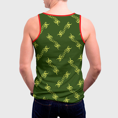 Мужская майка без рукавов Винтажная роспись / 3D-Красный – фото 4