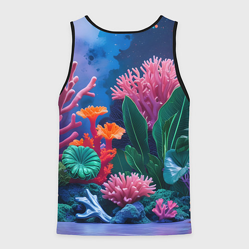 Мужская майка без рукавов Подводные кораллы / 3D-Черный – фото 2