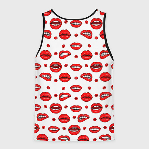 Мужская майка без рукавов Губной паттерн / 3D-Черный – фото 2