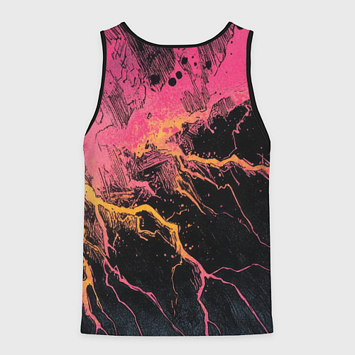 Мужская майка без рукавов Абстрактные молнии текстура / 3D-Черный – фото 2