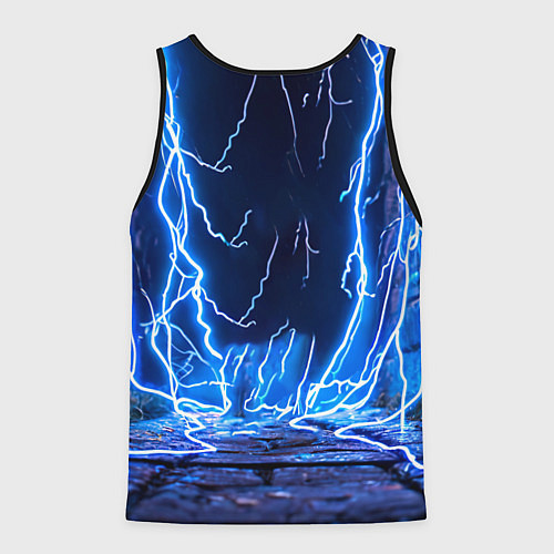 Мужская майка без рукавов Браун Джейлен в разрядах молний / 3D-Черный – фото 2