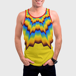Майка-безрукавка мужская Узоры на желтом, цвет: 3D-красный — фото 2