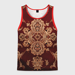 Майка-безрукавка мужская Классический бордовый узор, цвет: 3D-красный