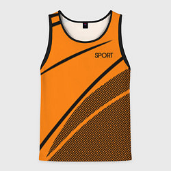 Майка-безрукавка мужская Sport оранжевый с чёрным точечный, цвет: 3D-черный
