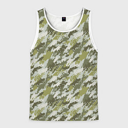 Майка-безрукавка мужская Пиксельный камуфляж, цвет: 3D-белый