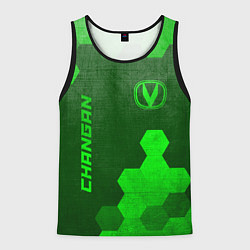 Майка-безрукавка мужская Changan - green gradient вертикально, цвет: 3D-черный