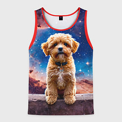 Майка-безрукавка мужская Мальтипу в космосе, цвет: 3D-красный