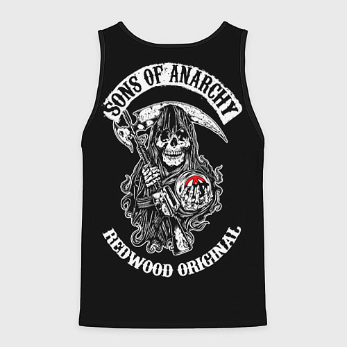 Мужская майка без рукавов Sons Of Anarchy - Jax skull / 3D-Черный – фото 2