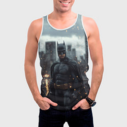 Майка-безрукавка мужская Бэтмен в искрах, цвет: 3D-белый — фото 2