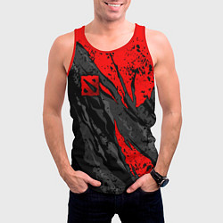 Майка-безрукавка мужская Дота 2 - красная абстракция, цвет: 3D-красный — фото 2