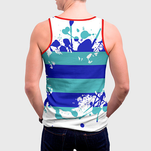 Мужская майка без рукавов Капли краски / 3D-Красный – фото 4