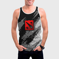 Майка-безрукавка мужская Dota 2 - монохромный серый, цвет: 3D-белый — фото 2