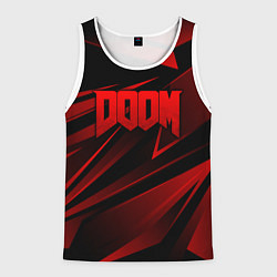 Мужская майка без рукавов Doom - красная абстракция