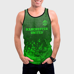 Майка-безрукавка мужская Manchester United - green gradient посередине, цвет: 3D-черный — фото 2