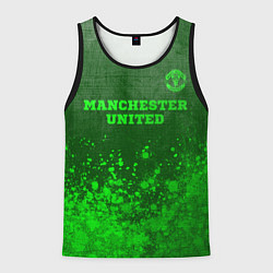 Майка-безрукавка мужская Manchester United - green gradient посередине, цвет: 3D-черный