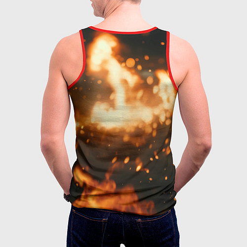 Мужская майка без рукавов Джокер огонь и искры / 3D-Красный – фото 4