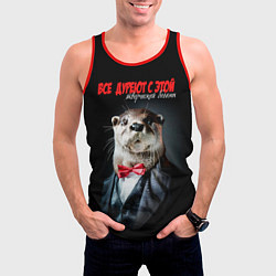 Майка-безрукавка мужская Все дуреют с этой творческой богемы, цвет: 3D-красный — фото 2