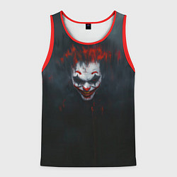 Майка-безрукавка мужская Джокер в черном фоне, цвет: 3D-красный