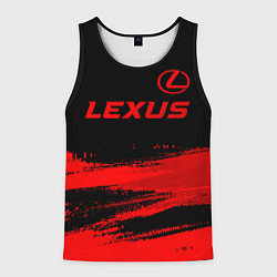 Майка-безрукавка мужская Lexus - red gradient посередине, цвет: 3D-черный