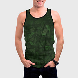 Майка-безрукавка мужская Абстракция - strange camouflage, цвет: 3D-черный — фото 2
