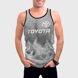 Майка-безрукавка мужская Toyota - grey gradient посередине, цвет: 3D-черный — фото 2