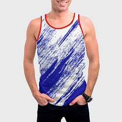 Майка-безрукавка мужская The color is white and blue, цвет: 3D-красный — фото 2