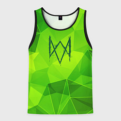 Майка-безрукавка мужская Watch Dogs green poly, цвет: 3D-черный