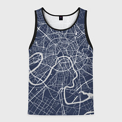 Майка-безрукавка мужская Карта Москвы - столица России, цвет: 3D-черный
