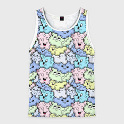 Майка-безрукавка мужская Милые облачка мультяшные, цвет: 3D-белый